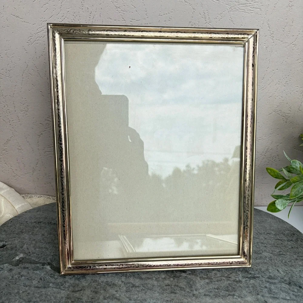 Vintage Gold Metal 8x10 Picture Frames Set of 2 Embossed Scroll Made in Korea